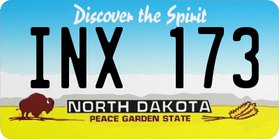 ND license plate INX173