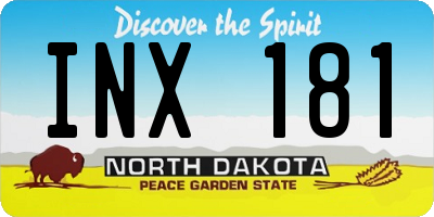 ND license plate INX181
