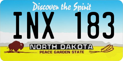 ND license plate INX183