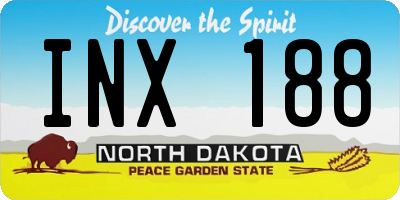 ND license plate INX188