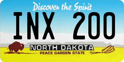 ND license plate INX200