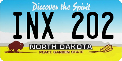 ND license plate INX202