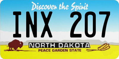 ND license plate INX207