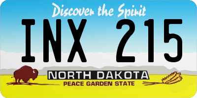 ND license plate INX215