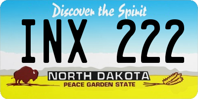 ND license plate INX222