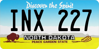 ND license plate INX227