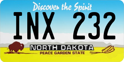 ND license plate INX232