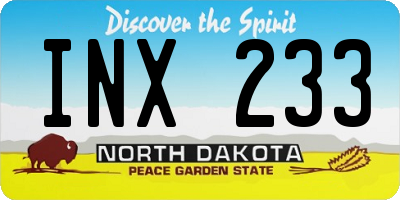 ND license plate INX233