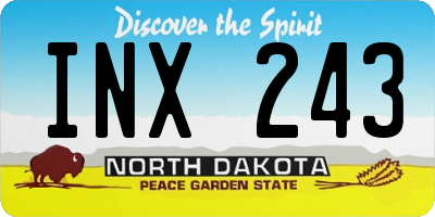 ND license plate INX243