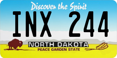 ND license plate INX244