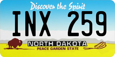 ND license plate INX259