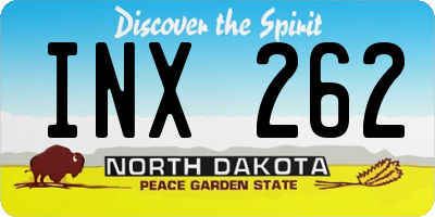 ND license plate INX262