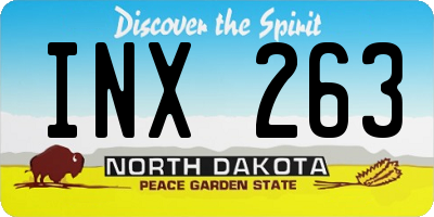ND license plate INX263