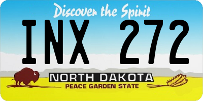 ND license plate INX272