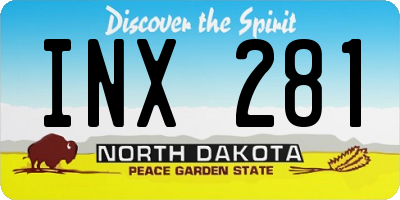 ND license plate INX281