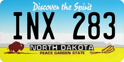 ND license plate INX283