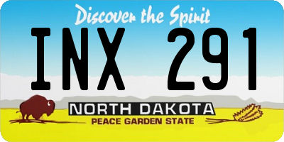 ND license plate INX291