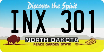 ND license plate INX301