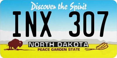 ND license plate INX307