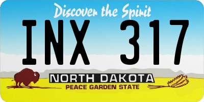 ND license plate INX317
