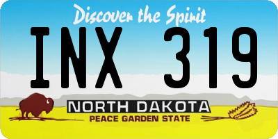 ND license plate INX319