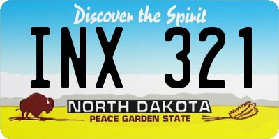 ND license plate INX321
