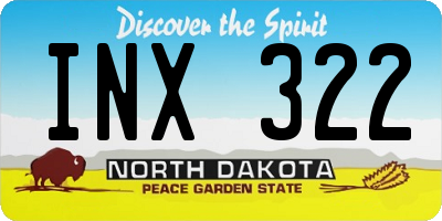ND license plate INX322