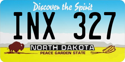 ND license plate INX327