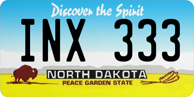 ND license plate INX333