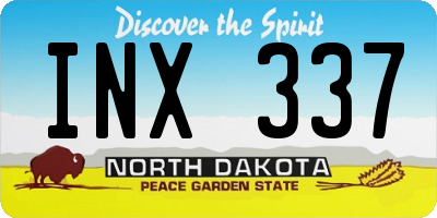 ND license plate INX337