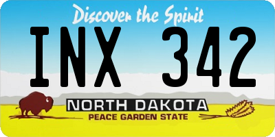 ND license plate INX342