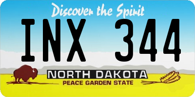 ND license plate INX344