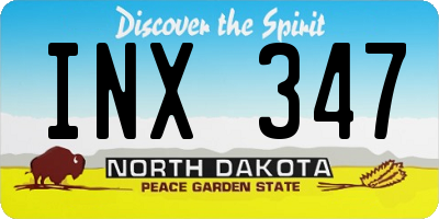 ND license plate INX347