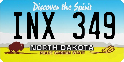 ND license plate INX349