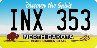 ND license plate INX353
