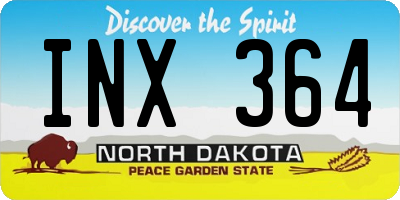 ND license plate INX364