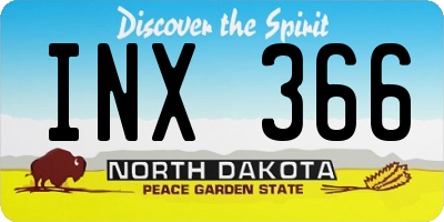 ND license plate INX366