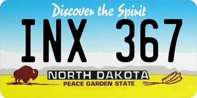 ND license plate INX367