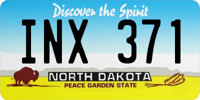 ND license plate INX371
