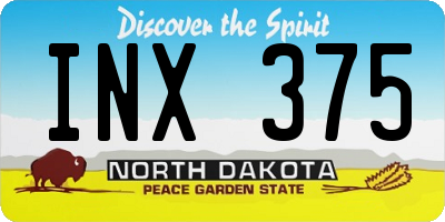 ND license plate INX375