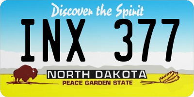 ND license plate INX377
