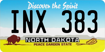ND license plate INX383