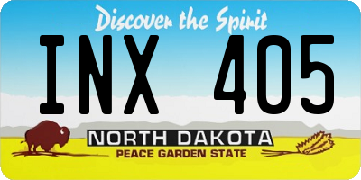 ND license plate INX405