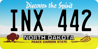 ND license plate INX442