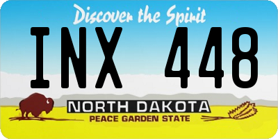 ND license plate INX448