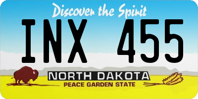 ND license plate INX455
