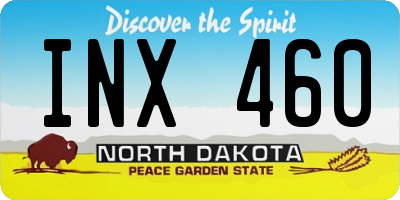 ND license plate INX460