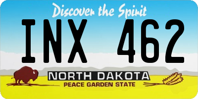 ND license plate INX462
