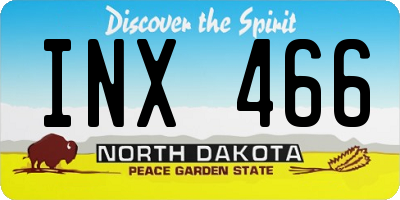 ND license plate INX466