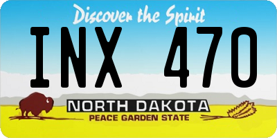 ND license plate INX470